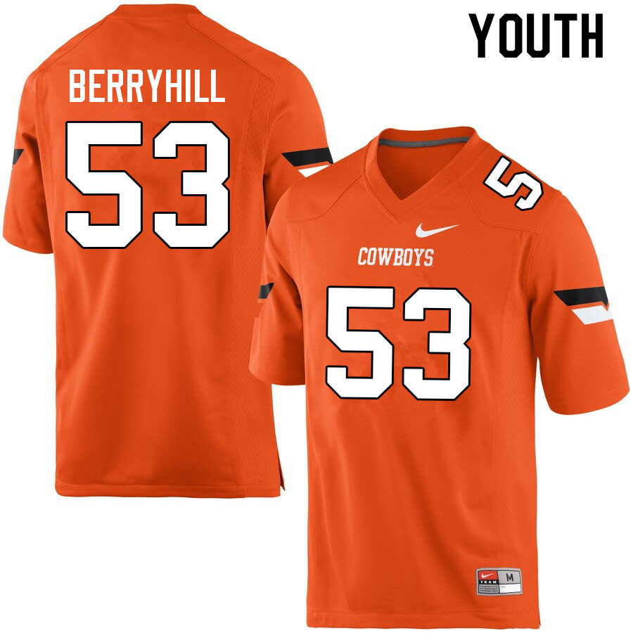 Youth #53 Tyler Berryhill Oklahoma State Cowboys College Football Jerseys Sale-Orange